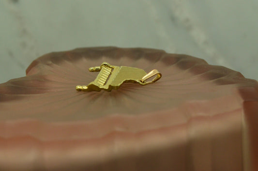 14K Yellow gold grand piano pendant charm