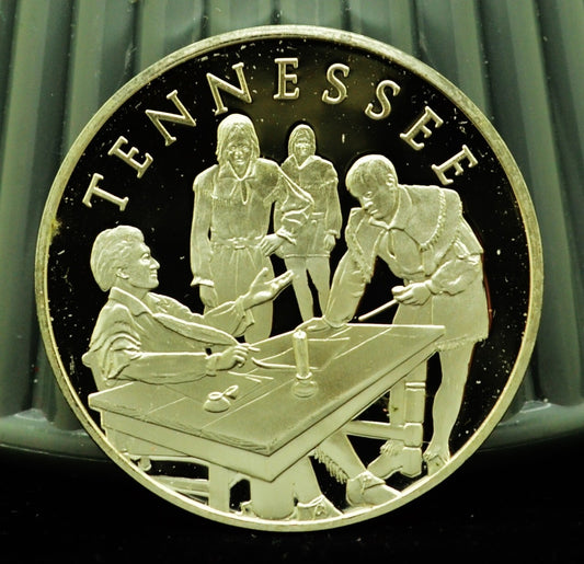 925 Silver Franklin Mint Art Round State of Tennessee
