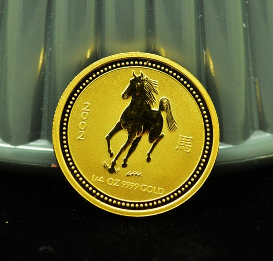 2002 Australia $25 .9999 Gold 0.2498 AGW Year of the Horse km#585