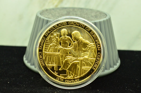 925 Silver Franklin Mint Art Round History Of Mankind Medici Family Culture