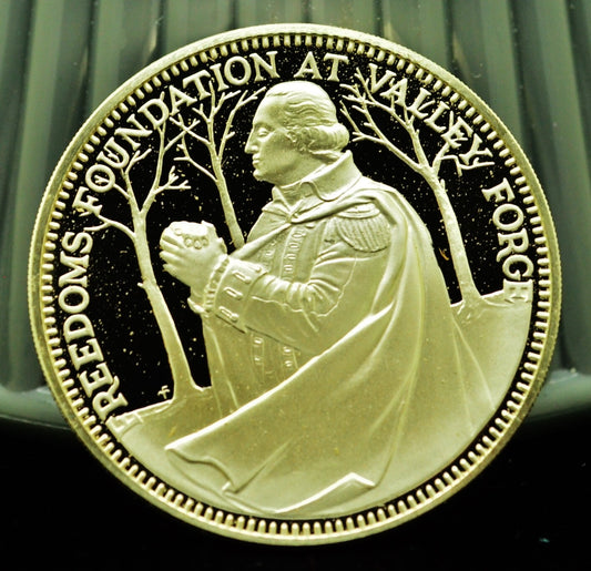 925 Silver Franklin Mint Art Round Valley Forge George Washington Carver