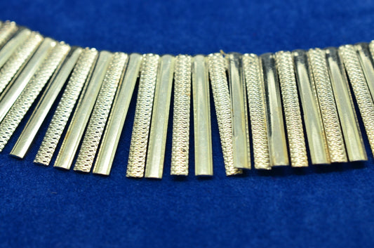 17" Silver Plated Graduated Fringe Bib chain necklace  7.3mm - 18.1mm