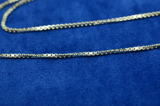 18" Silver Plated box chain necklace  1.0mm