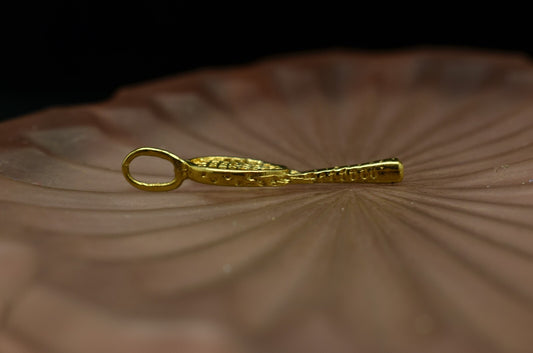 14K Yellow Gold racket / paddle pendant charm -small & light