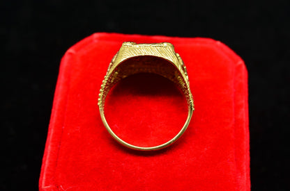 10K Yellow Gold Black Hills Gold Leaves & Grapes Eagle Design Ring Band Sz 10.75