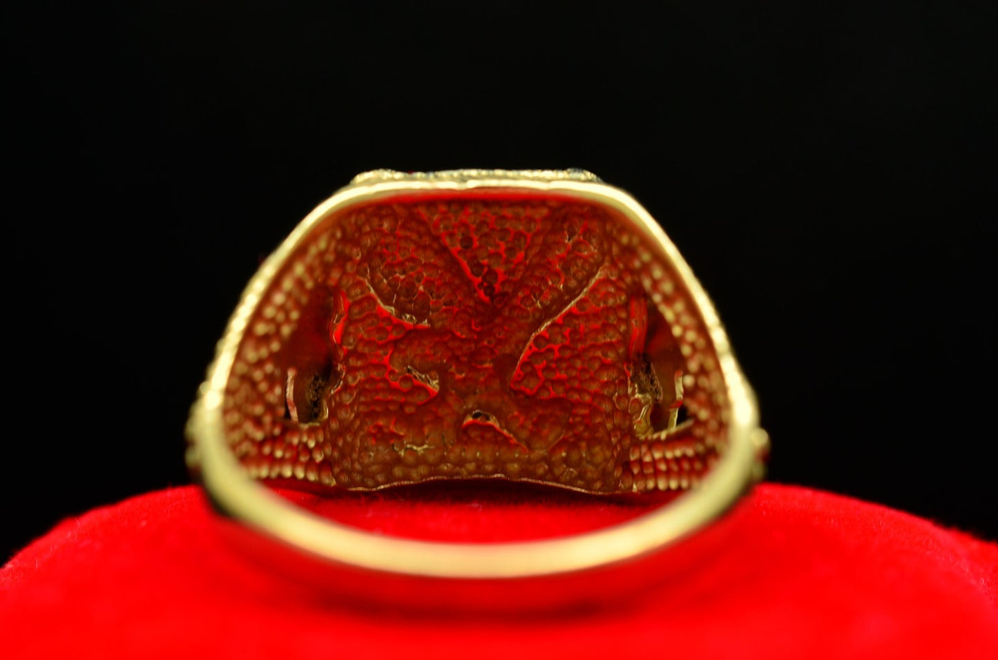 10K Yellow Gold Black Hills Gold Leaves & Grapes Eagle Design Ring Band Sz 10.75