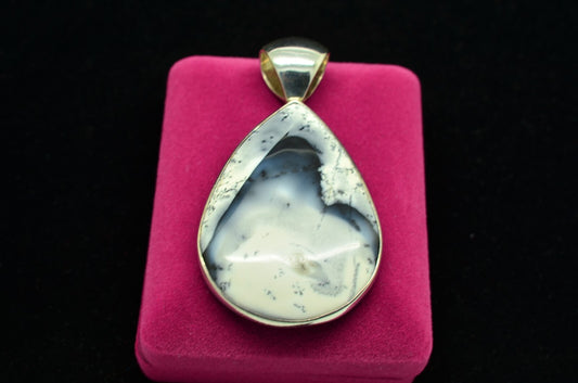 925 Sterling Silver Starborn Teardrop-shaped Agate pendant charm
