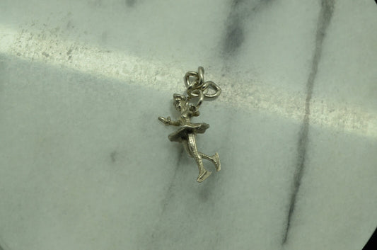 925 Sterling Silver dancing Ice Skater pendant charm