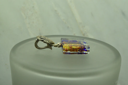 925 Sterling Silver dichroic glass pendant charm