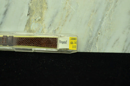 10mm HIRSCH BROWN LEATHER VINTAGE WATCH BAND STRAP GOLD TONE BUCKLE -NIB