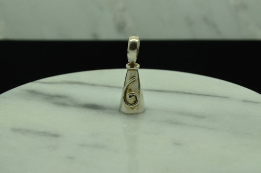 925 Sterling Silver fancy cone shape pendant charm