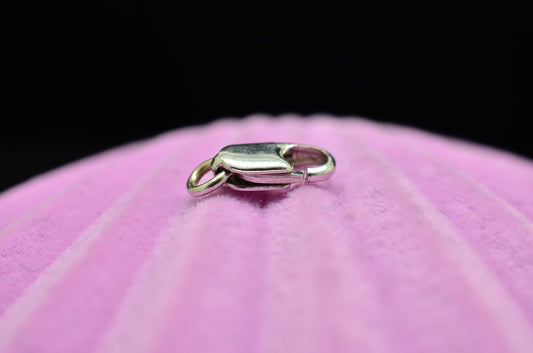 14K White Gold Lobster Claw Clasp 8mm x 3.2mm 0.4g -tiny