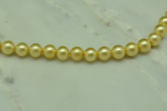 13" 925 Sterling Silver natural pearl necklace 6.3mm