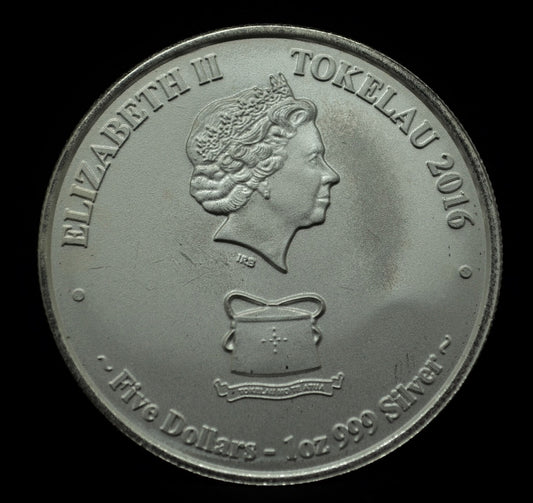 2016 Tokelau $5 Hakula Sailfish BU -1 Troy Oz .999 Silver