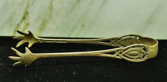925 Sterling Silver Lunt Large Sugar Cube Tong Monticello 4 1/8" 17.8g