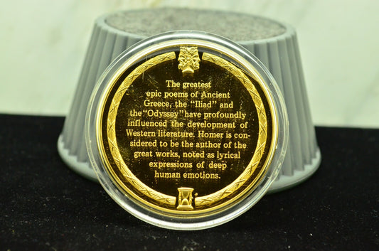 925 Silver Franklin Mint Art Round History Of Mankind Greek Literature