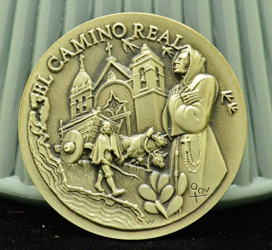El Comino Real Longines Wittnauer Mint High Relief Art Round 925 Sterling Silver