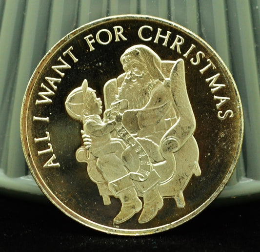 2000 Peace On Earth All I Want For Christmas Art Round -1 Troy Oz .999 Silver