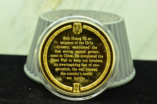 925 Silver Franklin Mint Art Round History Of Mankind Great Wall Protects China