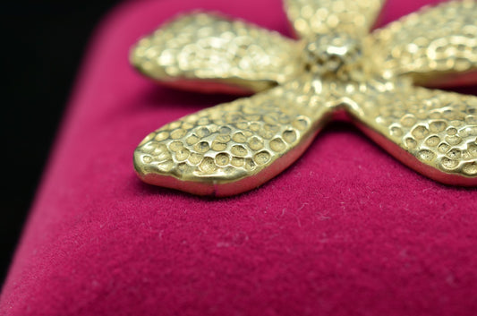 925 Sterling silver hammered flower pendant charm