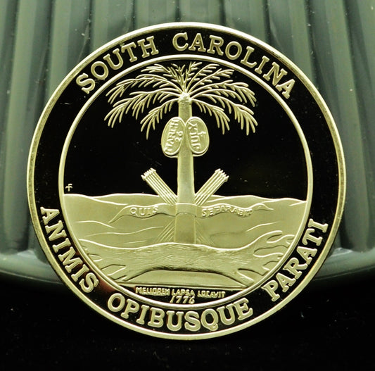 925 Silver Franklin Mint Art Round State of South Carolina