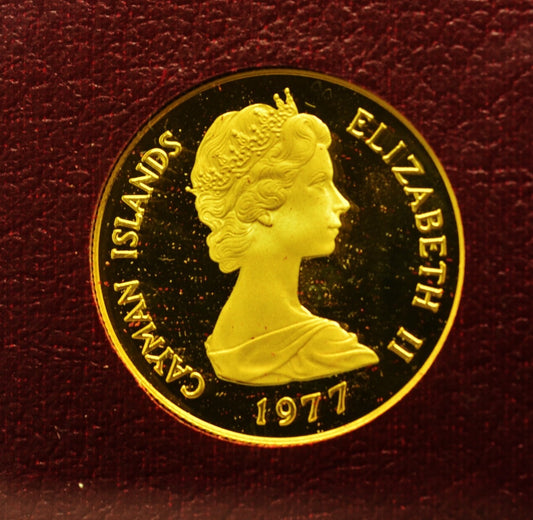 1977 Cayman Islands $50 Gold Proof Queen Mary I Commemorative