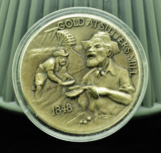 Longines art round medal 925 Silver American Triumphs Gold at Sutter's Mill