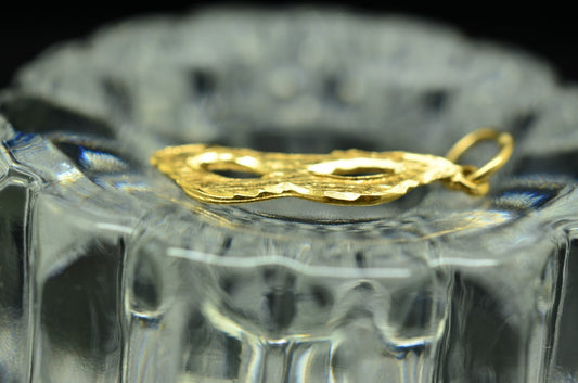 14K Yellow Gold Masquerade Mask Pendant Charm
