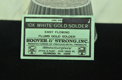 10k White Gold Solder Easy Flowing Plumb 1 DWT (1.55 grams) Hoover & Strong