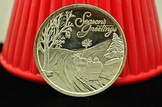 1998 Season's Greetings Art Round .999 Silver