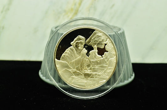 Genius of Rembrandt art round medal 925 Silver The Money Changer