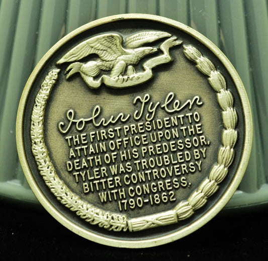 John Tyler Wittnauer Mint High Relief Art Round 92.5% Silver