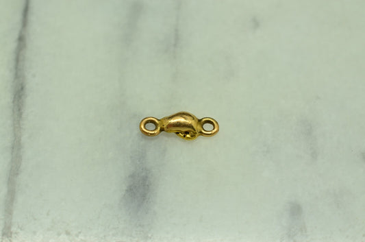 20K Yellow Gold natural gold nugget w/ jump rings 0.6 grams 12mm X 4.5mm X 2.5mm