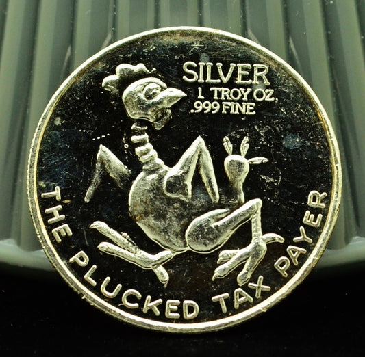 The Plucked Taxpayer Int'l World Trade  Art Round -1 Troy Oz .999 Silver