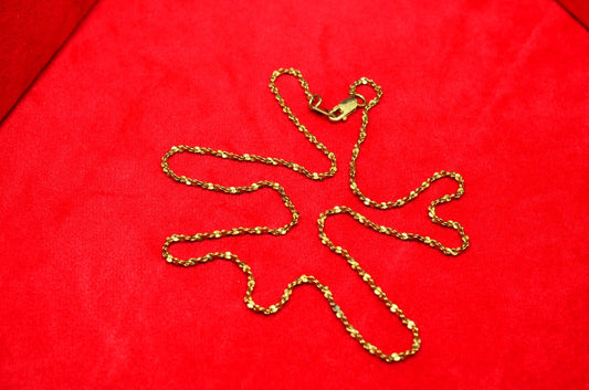 16"  Gold plated twisted serpentine chain necklace  1.4mm