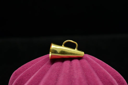 14K Yellow Gold Cheerleader Megaphone Pendant Charm