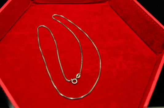 18" Silver Plated box chain necklace  1.0mm