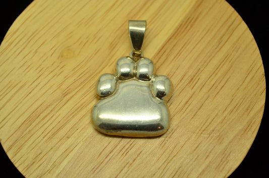 925 Sterling Silver paw print hollow pendant charm