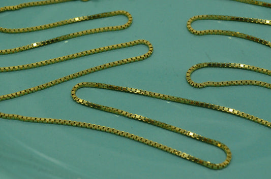 24" 14K Yellow gold box chain necklace 1mm 4.8 grams