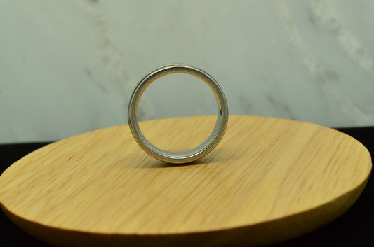 PALLADIUM GROOVED BORDER DESIGN WEDDING RING BAND 6.9mm SIZE 9.5 -HEAVY