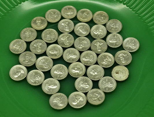 Lot of 37 Franklin Mint Miniature Presidents 925 Sterling Silver Art Rounds 10mm