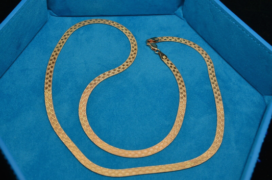 24" Rose Gold Plated 925 Sterling Silver Herringbone Chain Necklace 4.5mm 12.7g