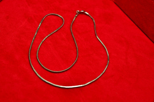 16" Silver Plated Square snake chain necklace  1.2mm