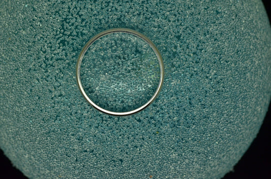 14K White Gold simple polished wedding ring band 3mm size 10.75
