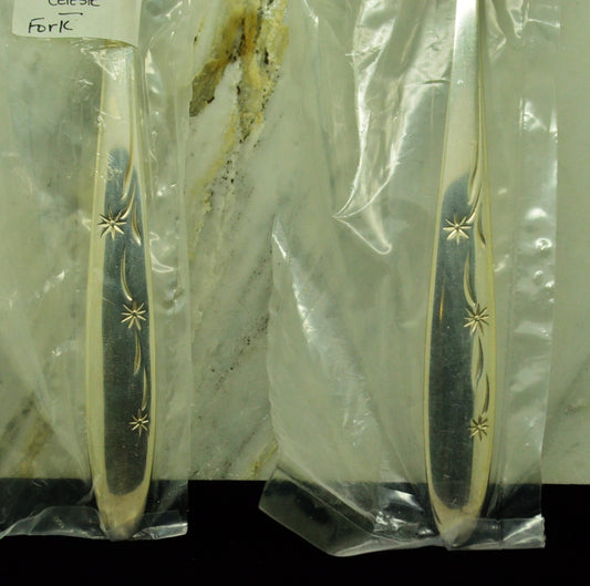 925 Sterling Silver Gorham Celeste Set of 2 Dinner Forks 7 1/2"