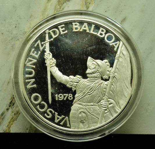 1978 Panama 20 Balboas Proof 92.5% Silver 129.59 grams 61mm km#54