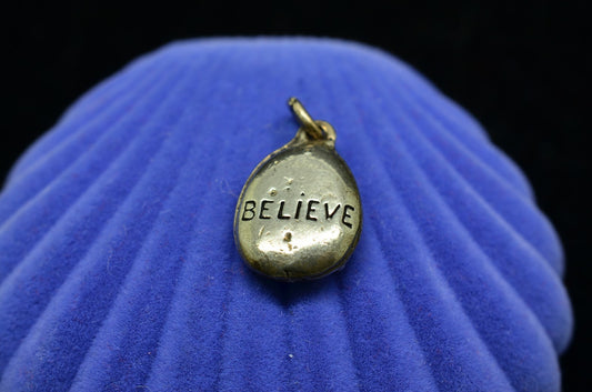 925 Sterling silver Believe pendant charm