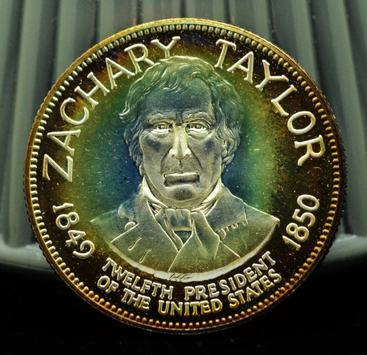 925 Silver Franklin Mint Art Round Presidential Treasury Zachary Taylor
