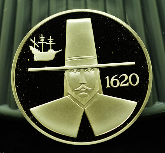 Massachusetts Franklin Mint Art Round 92.5% Silver