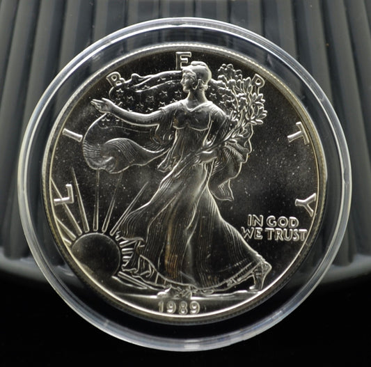 1989 American Eagle Silver Dollar in Capsule BU